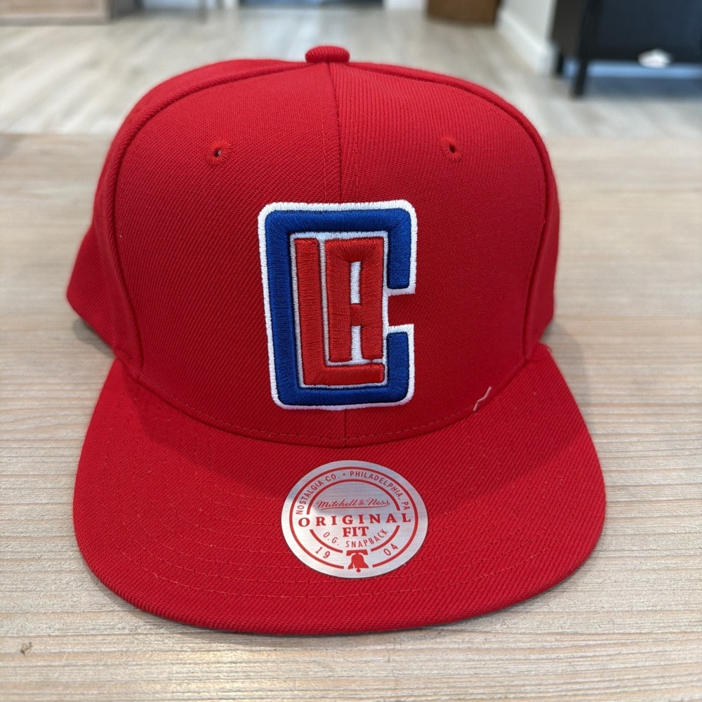Mitchell & Ness LA Clippers Snapback Hat Red Original Fit LAC NBA Basketball Cap